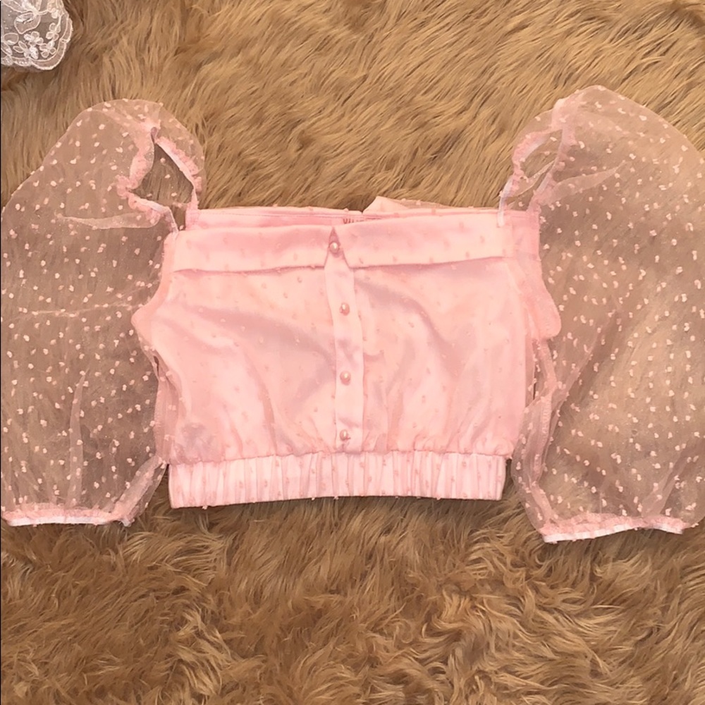 Pink Puff Sleeve Top
